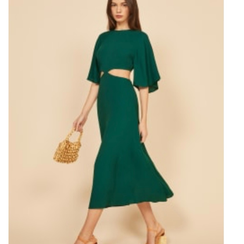 Reformation Emerald Benny Midi Dress Size 8, never worn, tags attached